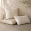Housse de coussin décorative brodée en mélange de lin et coton