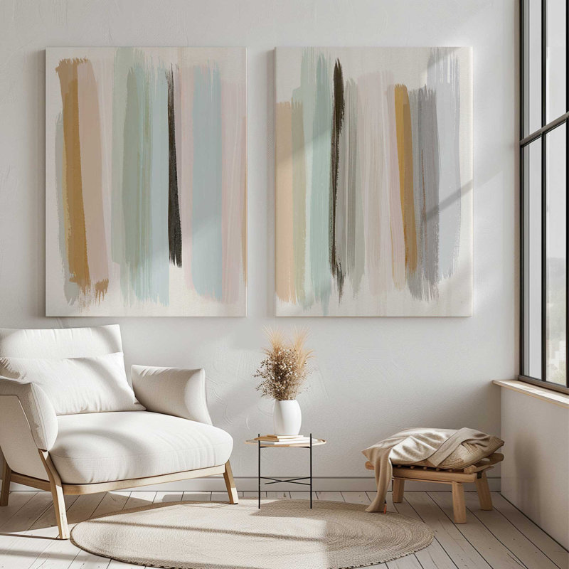 Panache pastel | Impression sur toile 2 panneaux, H 40 po x l 60 po