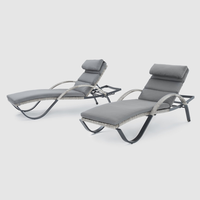 Cannes Outdoor Chaise Lounge, Charcoal Grey Sunbrella®