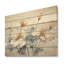 «Minimalist White and Grey Tulips Grace», art mural panneau de bois sur bois de pin naturel-101409521