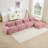 4-Seat L-Shaped Modular Sofa With High-Resilience Sponge, Anti-Slip Design, And Extra-Wide Curved Armrests For Living Rooms And Studies, Pink-193283399-193283397
