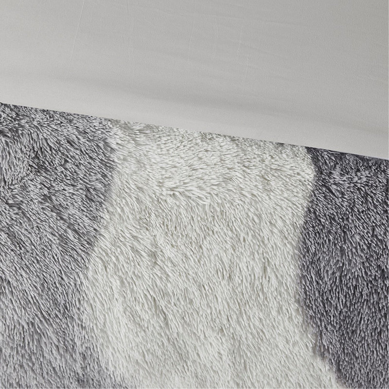 Ensemble d'édredon en fausse fourrure ombrée Ombre