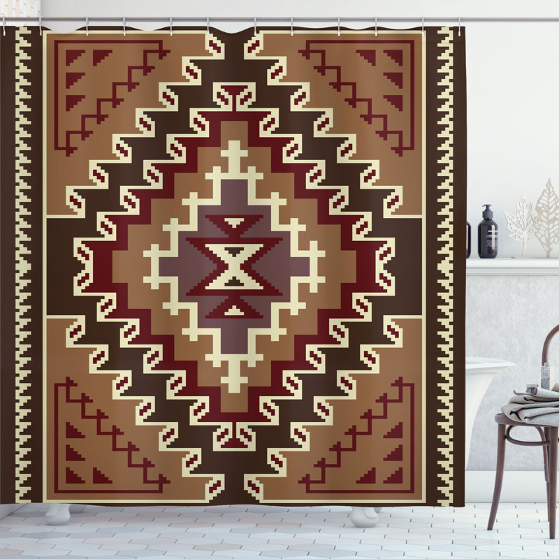Dakota Fields Exotic Orient Shower Curtain Pixel Design Print, 75" H x 69" W