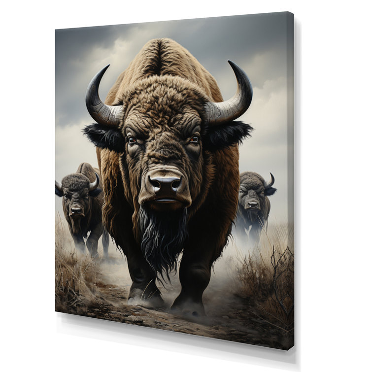 Union Rustic " Bison Guardians Of The " on Canvas - Wayfair Canada
