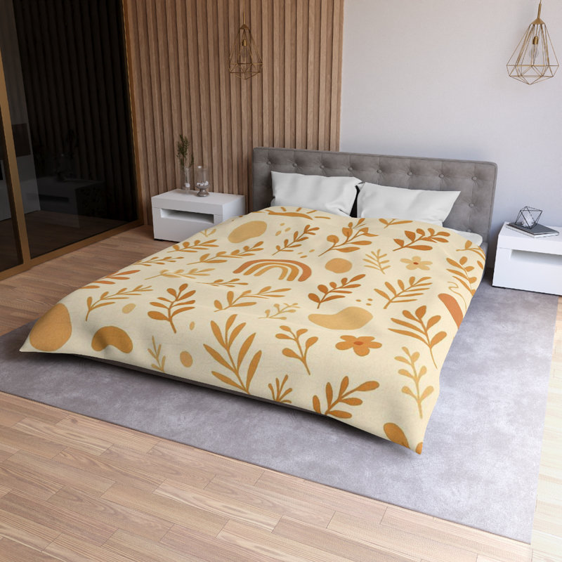 Duvet Covers Microfiber Duvet Cover, Queen Duvet Cover, White/Yellow