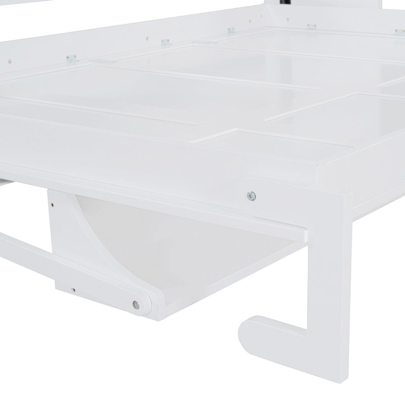 Mihoko Murphy Bed Cabinet with Display Shelf, Full, White