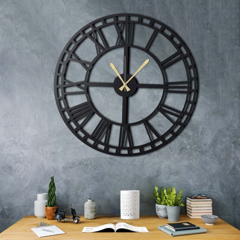Hillbrand Metal Wall Clock, Lage 70cm