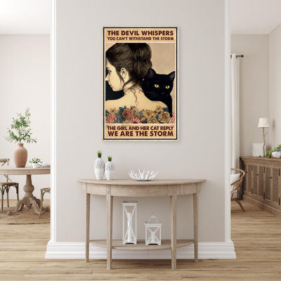 Impression sur toile Skyloft, «The Girl And Her Cat»