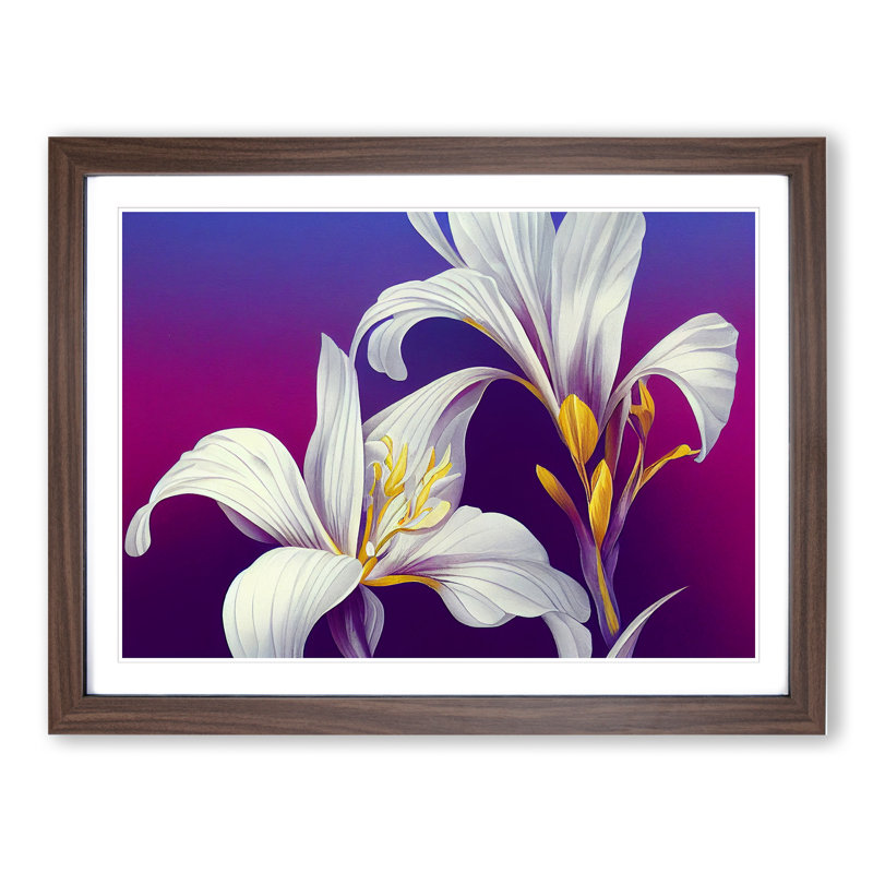 Glowing Iris Flowers - Framed Print