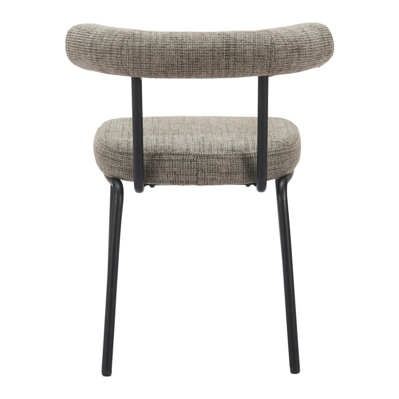 Ensemble de deux chaises d'appoint à dossier ouvert en chenille vert et noir
