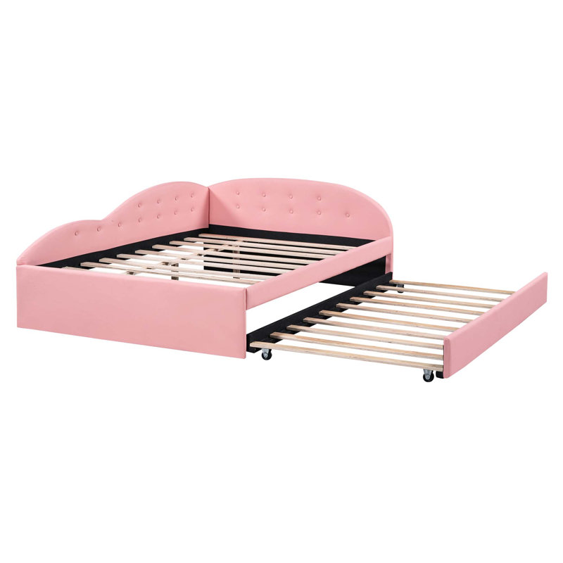 Lit de jour rembourré Rafail, Double, Rose
