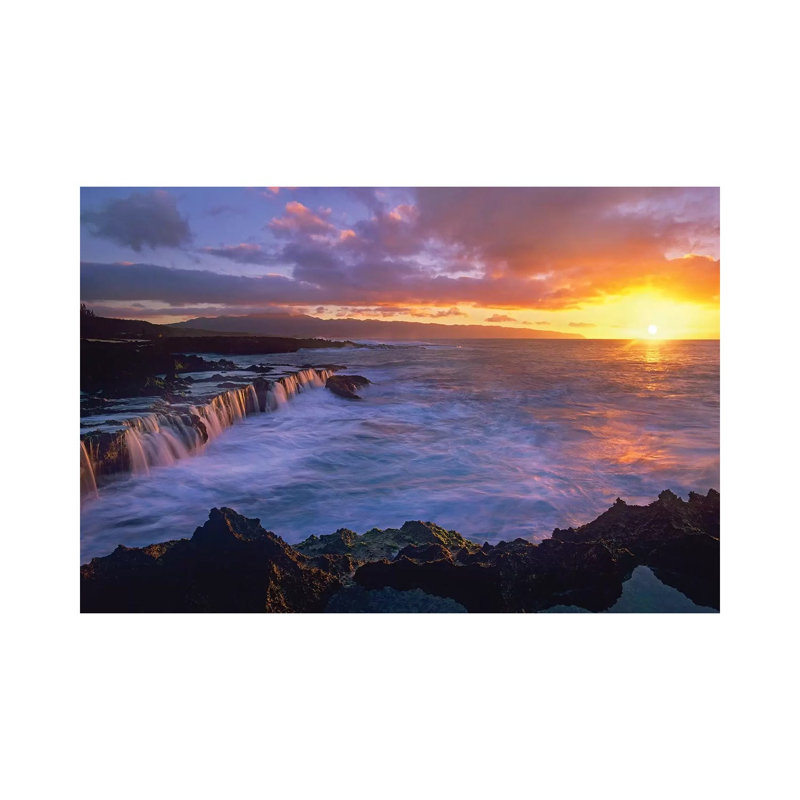 Sunset At Shark's Cove, Oahu, Hawaii by Tim Fitzharris - Wrapped Canvas Print, 20.32 cm H x 30.48 cm W