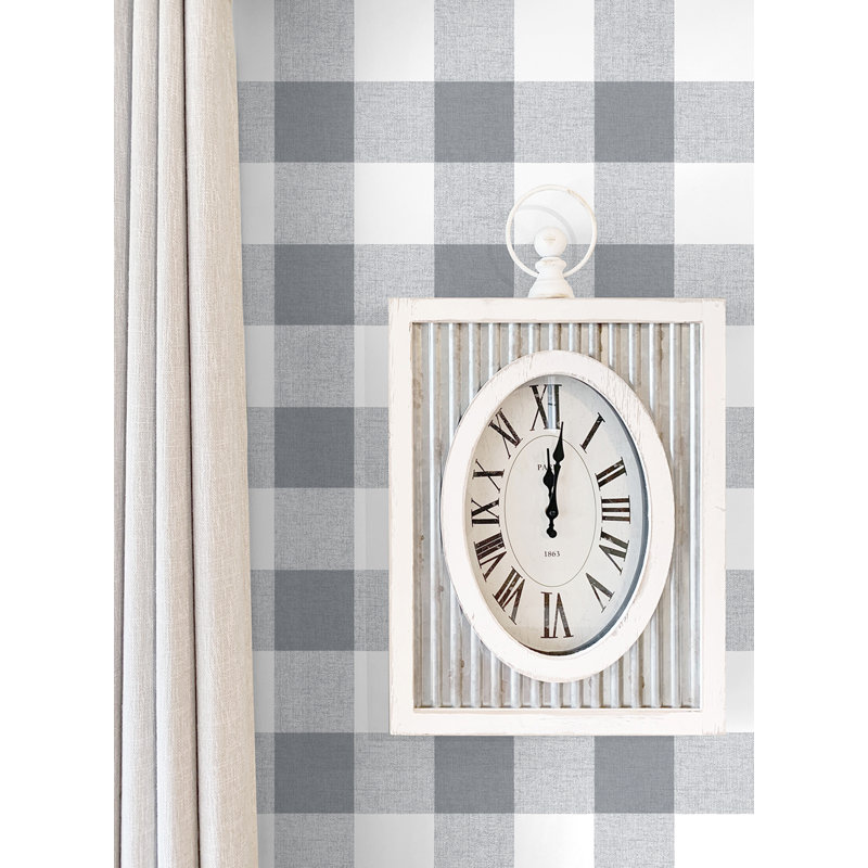 Rouleau de papier peint adhésif L 18 pi x l 20,5 po Ekrem, Gris / blanc