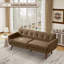 Delanie Cattaleya 78" Mid Century Modern Square Arms Linen Upholstered Sofa-2117156881