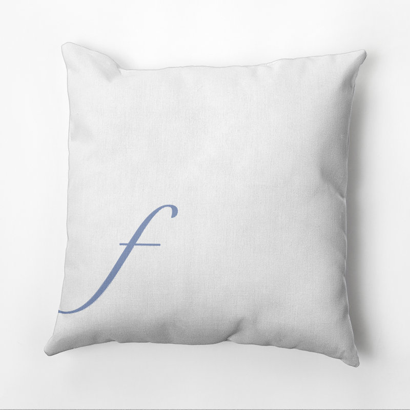 Monogram Design Collection Reversible Throw Pillow, 20"x20", Blue, F