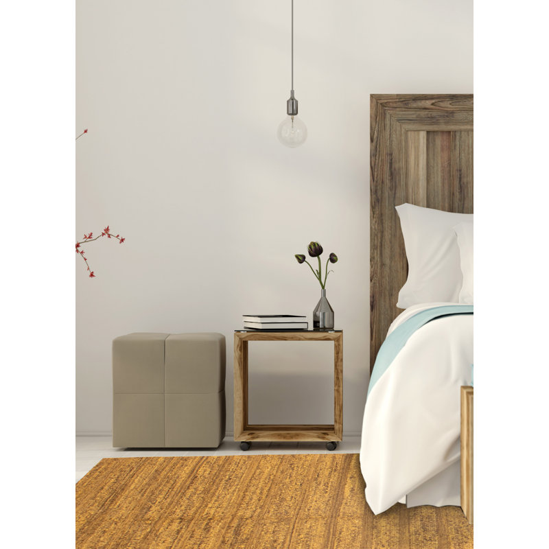 Kilim de laine doré naturel tissé à la main 6 pi 7 po x 6 pi 5 po
