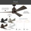 Ventilateur de plafond 3 pales 52 pouces avec télécommande-362142116