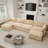 U Shape Deep Seat Sofa Couch With Ottomans,Chenille-1465273842-1465273837-1465273841