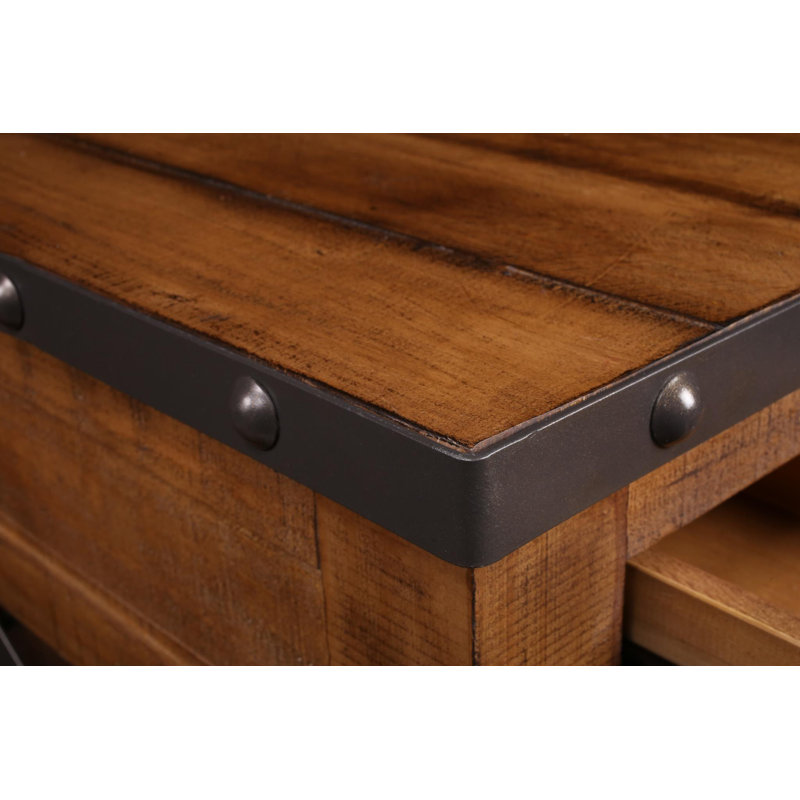 Table d'appoint 1 tiroir Larson, Brun