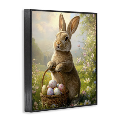 Lapin avec panier de Pâques, estampe numérique, design par Franklyn Gregory