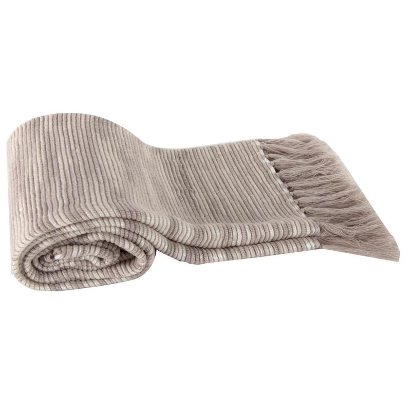 Knitted Throw Blanket, Beige