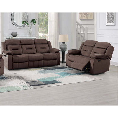 2Pc Living Room Set 1X Sofa 1X Loveseat Pillow Armrest Supportive Headrest Vertical Tufting Chocolate Finish Contemporary Primary Living Room Furniture