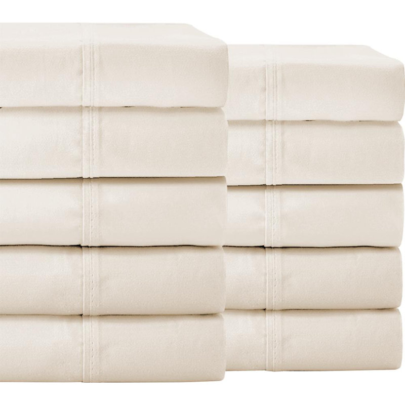 Ensemble de draps doubles , Crème, Ensemble de draps pour très grand lit divisé + 2