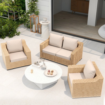4-Piece Outdoor Chair Cushion Set, Water-Resistant Patio Seat Cushions For Furniture Replacement