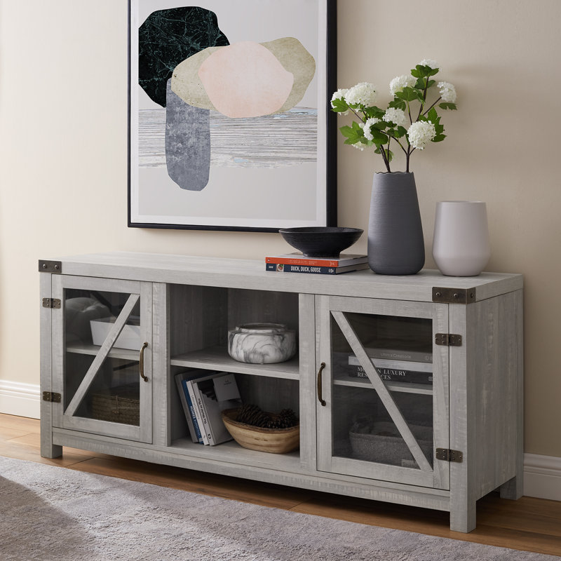 Marckson 59" 2-Door TV Stand for TVs up to 65", Stone Gray