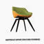 Élégante table de salle à manger en panneau de fibres à densité moyenne crème avec chaises en polyuréthane vert-607250428-607250425
