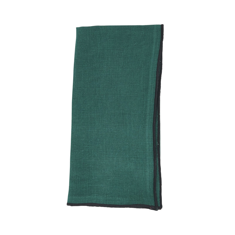 Set of 4 Dartmouth Linen No Pattern Square Napkins, Jasper Green