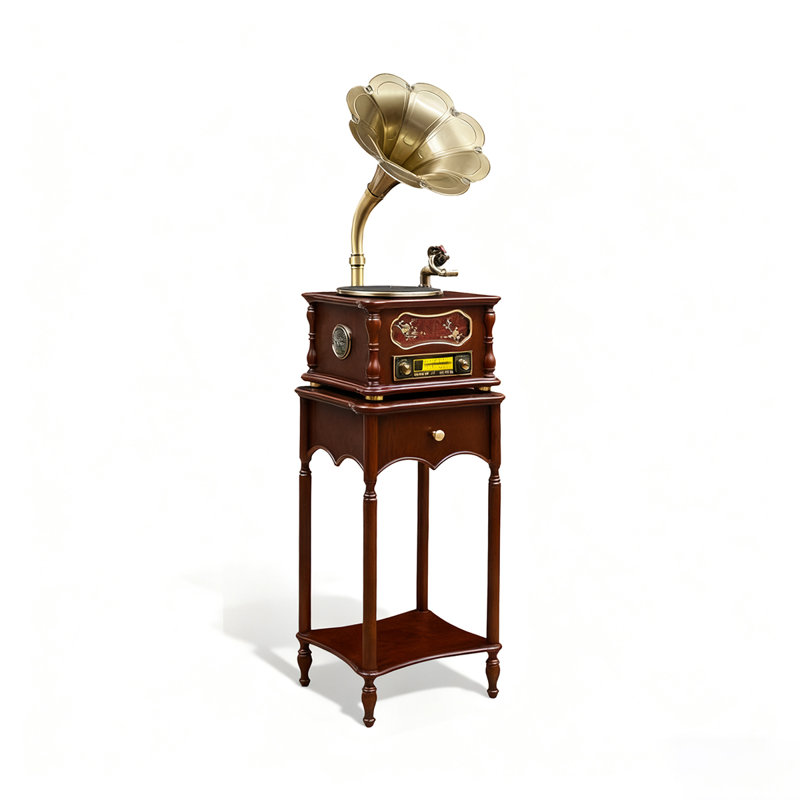 Mid-Century Oak Vinyl Player - Bluetooth Phonograph
