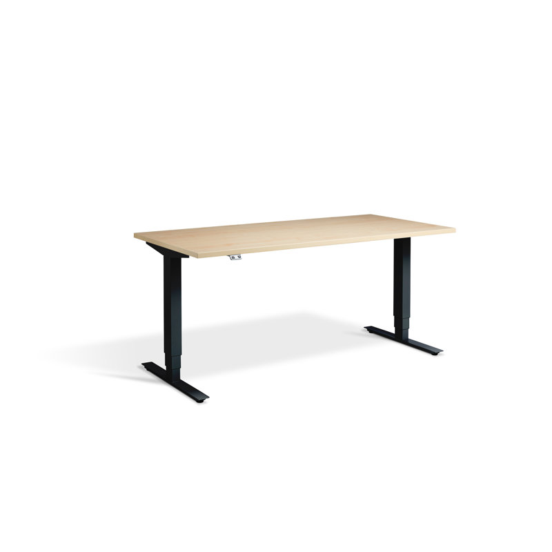 Trexler Metal Base Standing Desk, 1300cm H x 1400cm W x 800cm D, Maple/Black