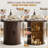 Collette 47.3" Modern Round Dining Table for 4-6, Kitchen Table with Storage & Wood Strip Base-1383872516