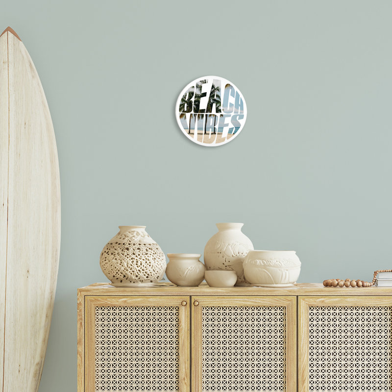 Plaque murale circulaire Beach Vibes par Susan Ball