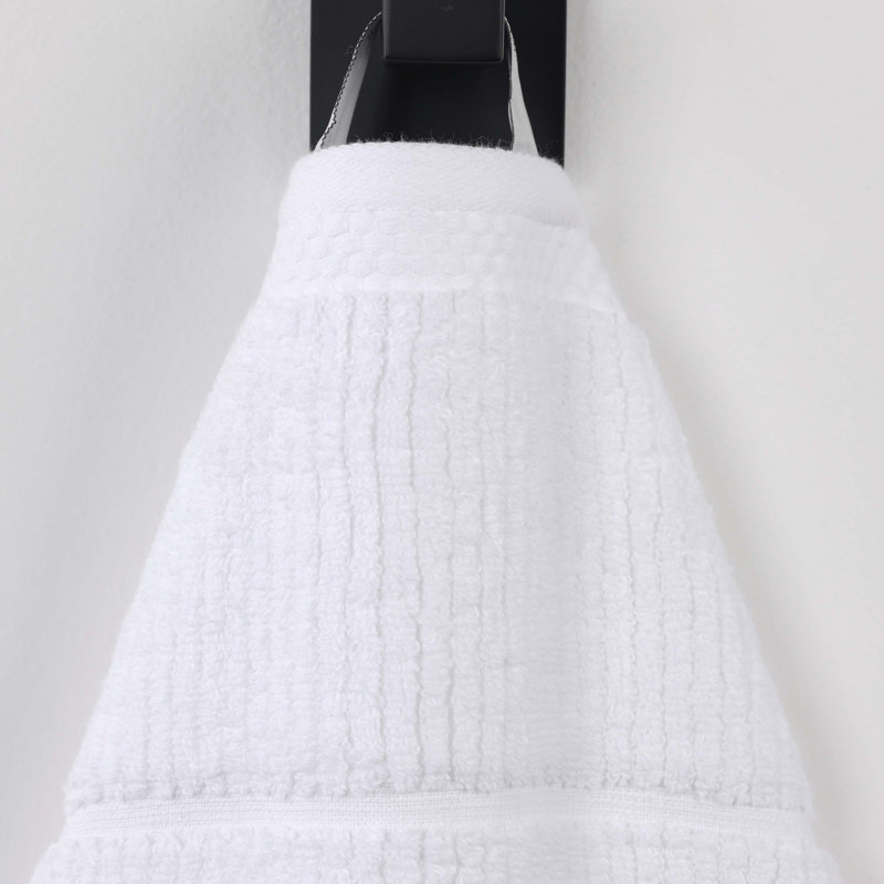Ensemble de serviettes de bain en mélange de coton 3 pièces Milo Smart Twist, Ensemble 3 serviettes de bain, Blanc