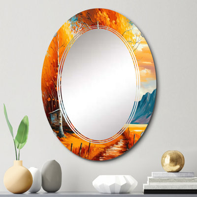 Phelex Petit chalet en automne III - Miroir mural paysage de chalet