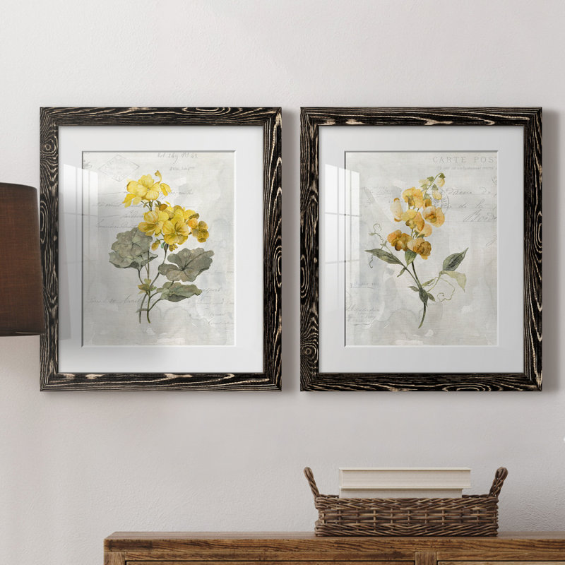 Canari lin géranium - ensemble de 2 reproductions d'art, Blanc, H 31,5 po x l 47 po x P 1,5 po, H 24 po x l 36 po x P 1,5 po