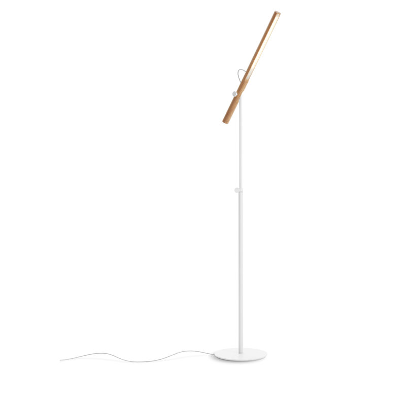 Type A LED Arched Floor Lamp, White, White Oak