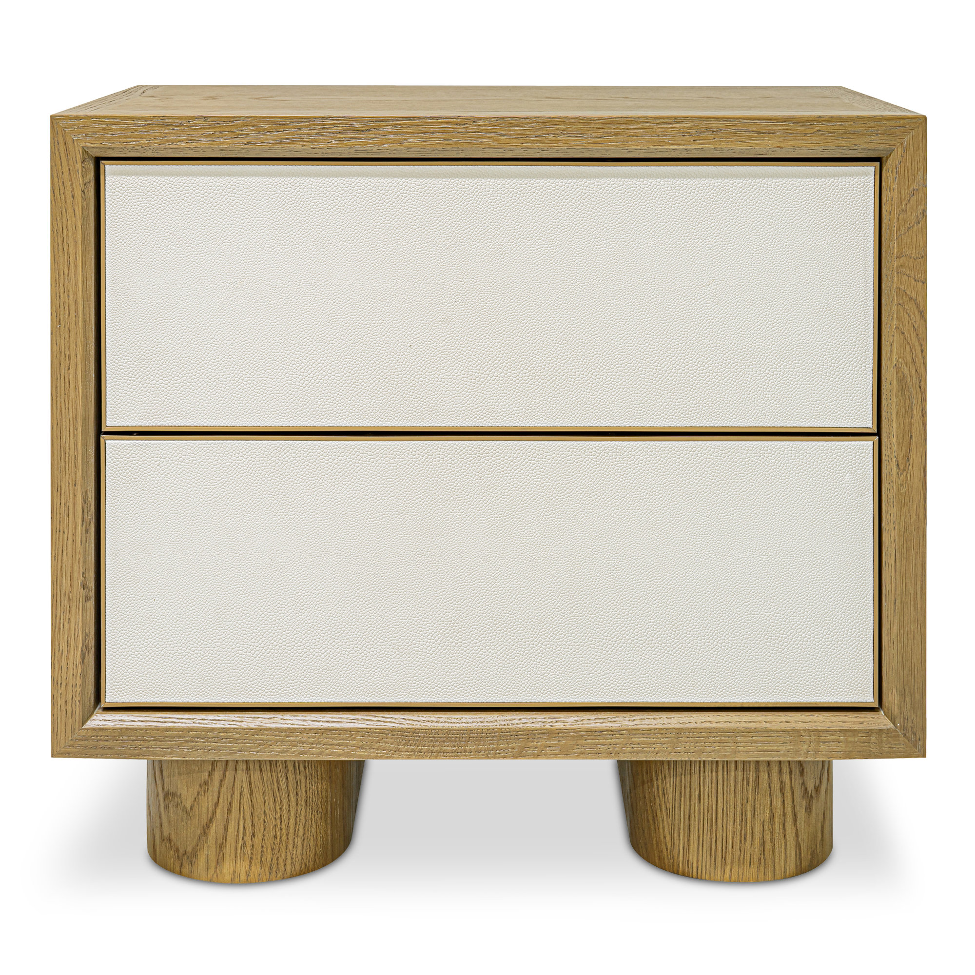 2 - Drawer Nightstand, Brown/White
