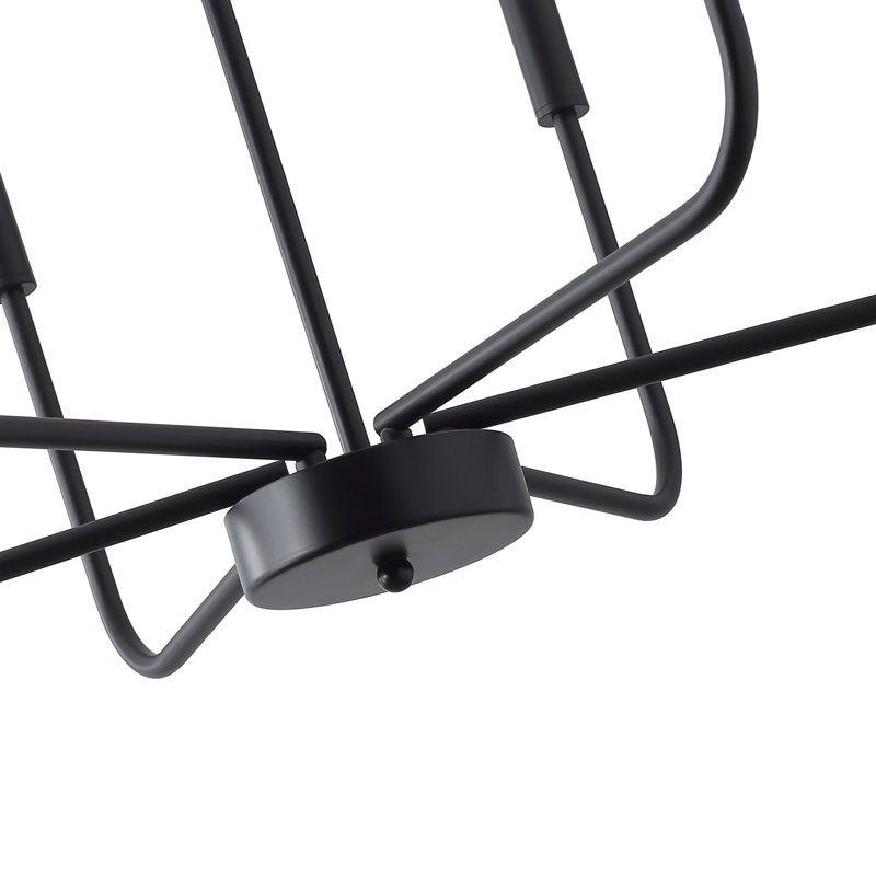 Luminaire suspendu 6 lumières Thanusan, Noir mat