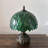 Simsbury Tiffany Table Lamp Green Stained Glass Leaves Included LED Bulb Dragonfly Base 10"W*10"D*14"H*
