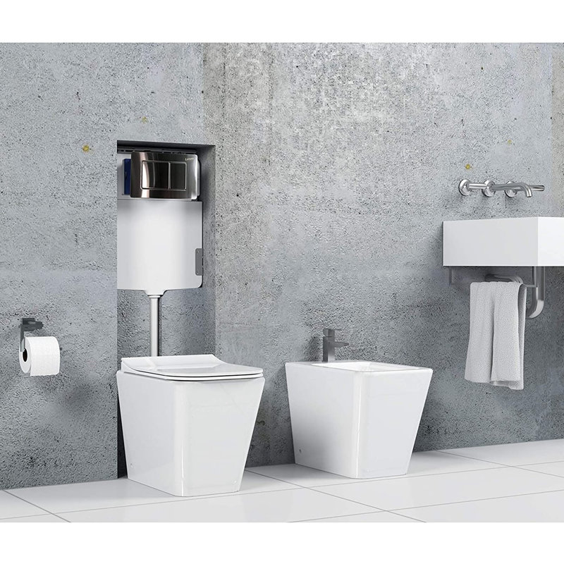 LANERI Concealed Cistern for Floor-Standing WC with Flush Plate, 9 L, 71.5 x 41 cm
