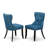 9 Piece Dining Table Set Includes a Rectangle Dining Room Table with Butterfly Leaf and 8 Blue Linen Fabric Upholstered Chairs, Black-396257630-396257629