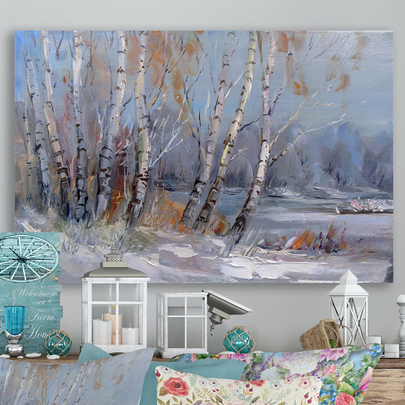 Winter Birches Forest II - On, H 8 po x l 12 po x P 0,1 po, Toile tendue