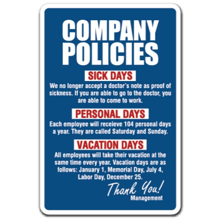 company policies rules and regulations