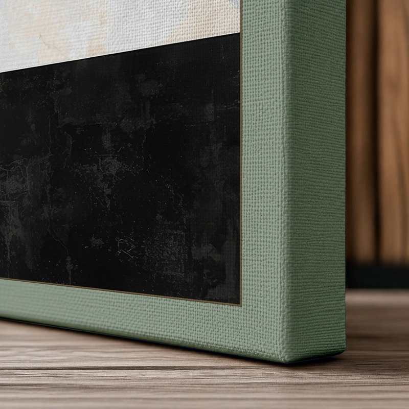 Geometric Circles Minimalist - Wrapped Canvas, 18x12 - 45.7 x 30.5 cm, Sage Border