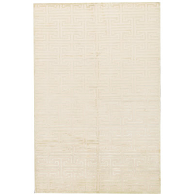 Tapis ivoire et vert de grande qualité noué à la main Windsom