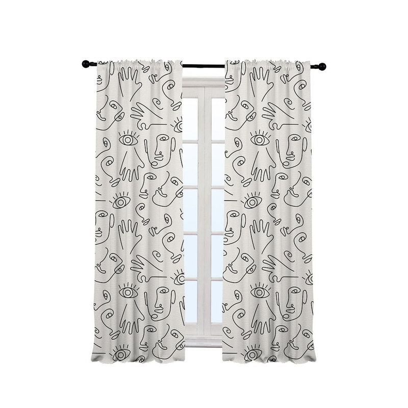 Bowlby Semi Sheer Curtain Pair, Ecru, 140cm Width x 175cm Drop