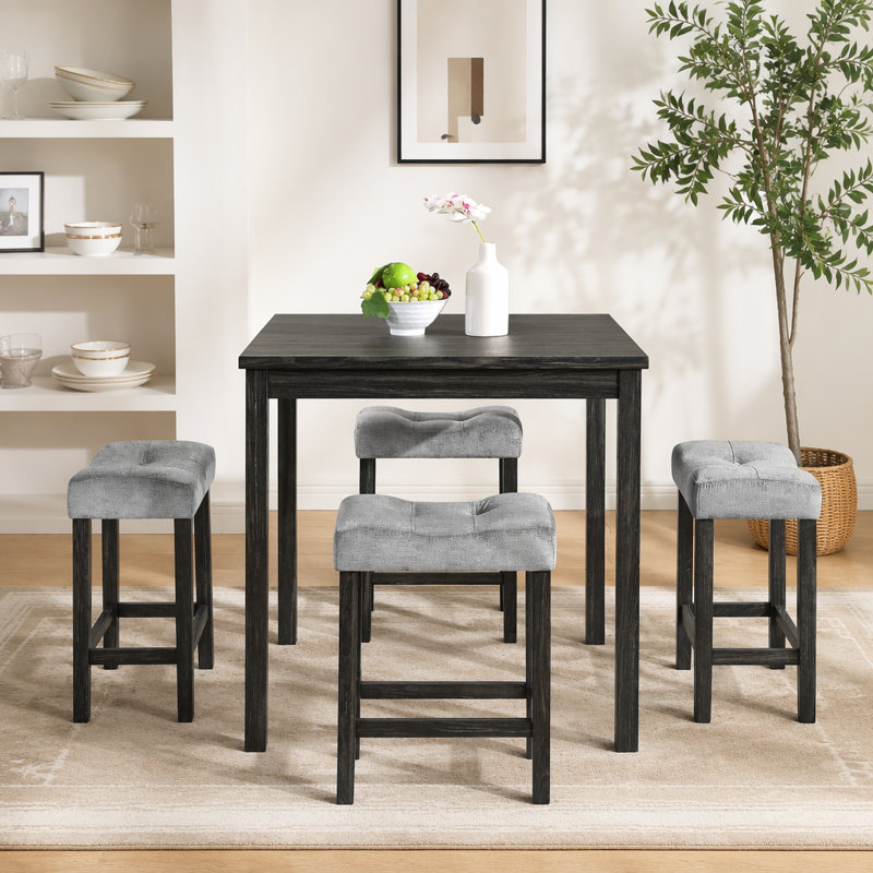 Ensemble de table de salle à manger, de bar et de chaises, ensemble de table de salle à manger 5 pièces, ensemble de table de petit déjeuner industriel, pour le salon, la salle à manger, la salle de jeux